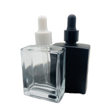 Durable Using Low Price Square Clear Glass 30ml Dropper Bottle